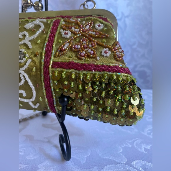 Vintage 80s Beaded Boho Crossbody Purse, Great Condition - Picture 4 of 8